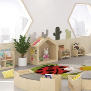 "Simplistic Wood Color Standard Children's Bookshelf with Multiple Shelves Options, Versatile Orientation, Timber Shelf, Standalone with Open/Closed Back"