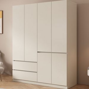 "Chalk Lumber Kids Armoire with Shelf, 2 Drawers, Clothing Rod, and 5-6 Doors"